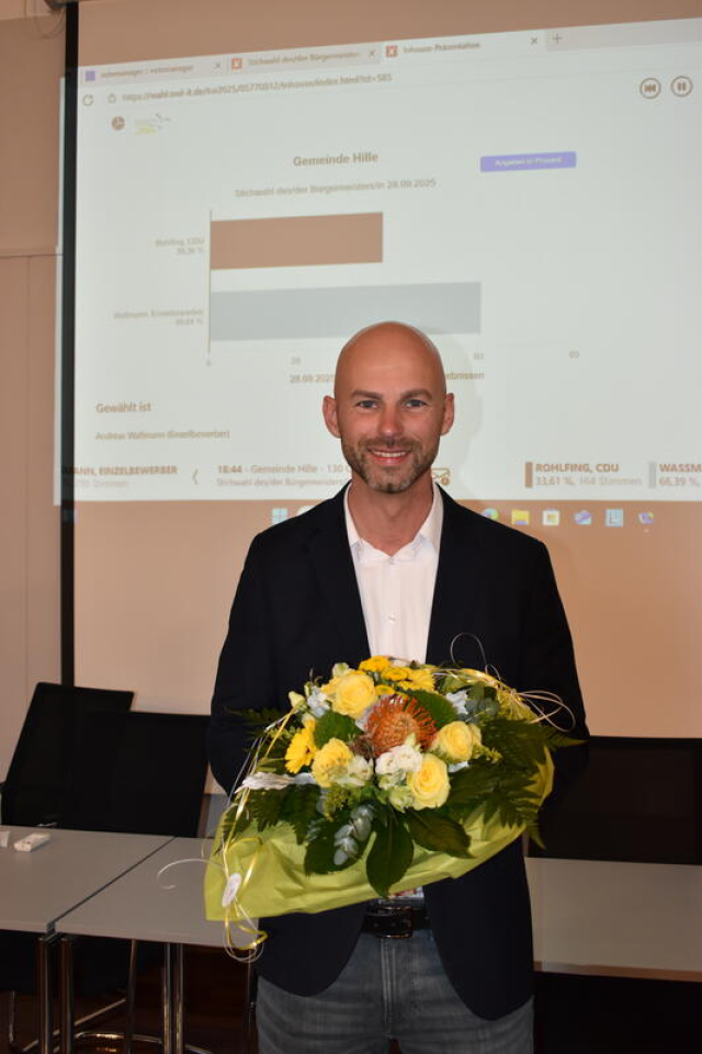 Andreas Wa&szlig;mann neuer B&uuml;rgermeister der Gemeinde Hille